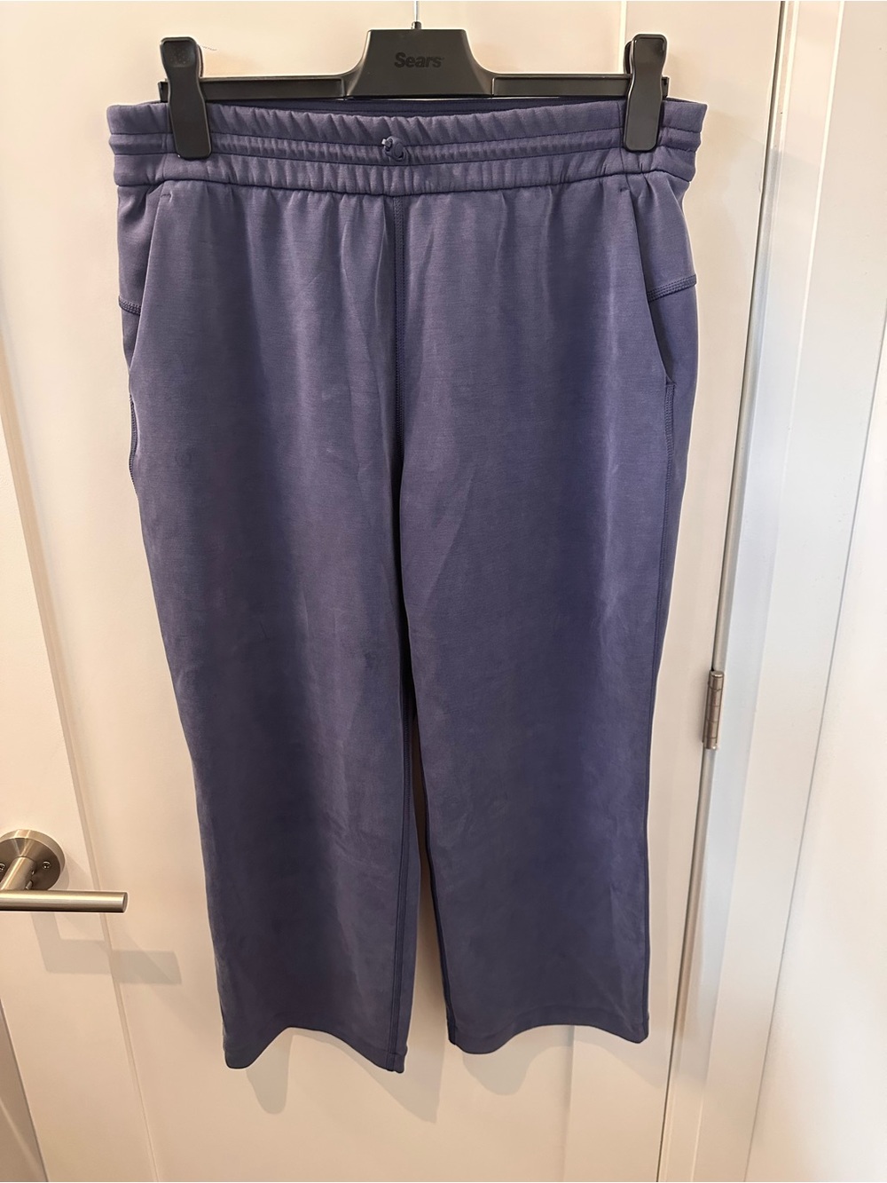 Lululemon softstreme high rise straight leg cropped pant blue Night Sea